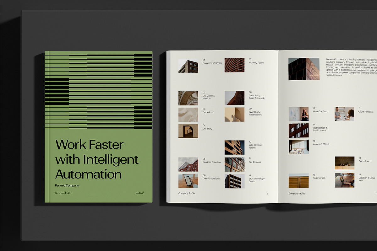 Green Minimal Company Profile preview 2