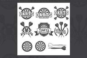 Set of Darts labels & badges