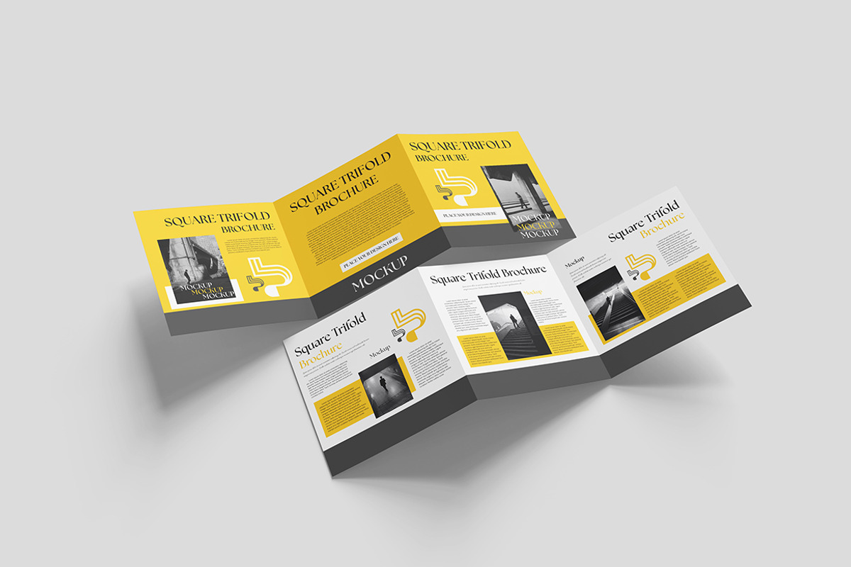 Square Trifold Brochure Mockup PSD, an Advertising Mockup by Indah (Photo 2 of 6)