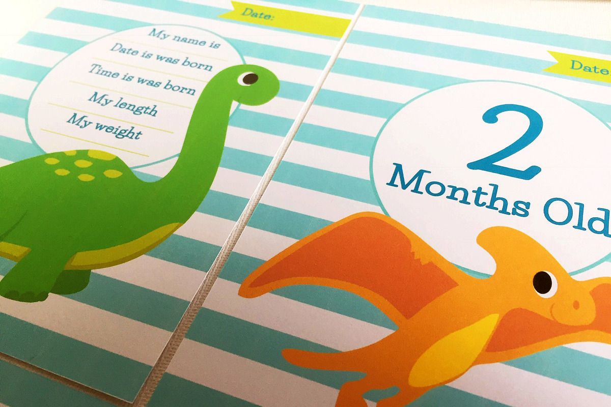 Dinosaurs baby milestone cards, a Card Template by ThePaperOwl (Photo 3 of 3)