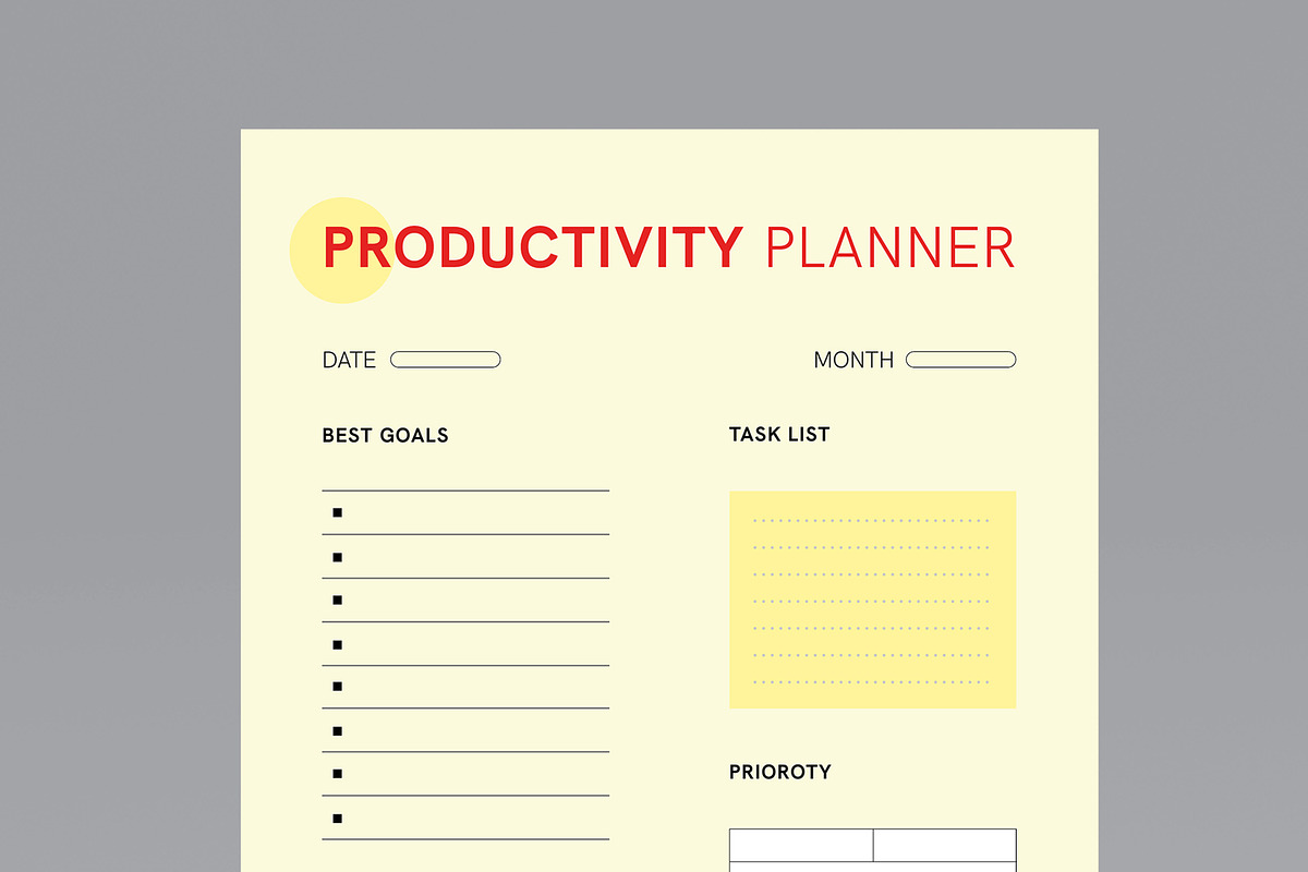 Daily Productivity Planner, a Stationery Template by MightyDesign (Photo 3 of 8)