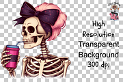 Skeleton PNG with Pink Bow Bundle, a Graphic by Clipart Studio (Thumbnail 11 of 12)