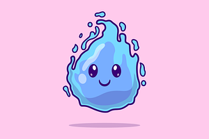 Cute Water Element Cartoon, an Object Illustration by Catalyst Labs