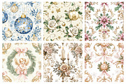 Rococo Christmas Seamless Patterns, a Pattern Graphic by Design Market (Thumbnail 3 of 4)
