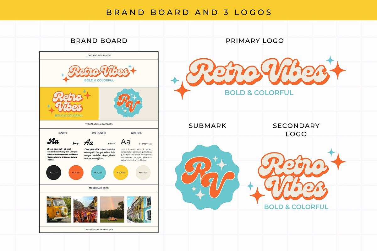Retro Branding Kit Canva Template, a Branding & Logo Template by Anna Design Studio (Photo 3 of 9)