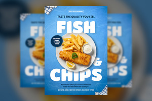 Fish and Chips Restaurant A4 Flyer
