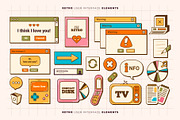 135+ Retro User Interface Elements, an Object Graphic by katyaskrn (Thumbnail 4 of 8)