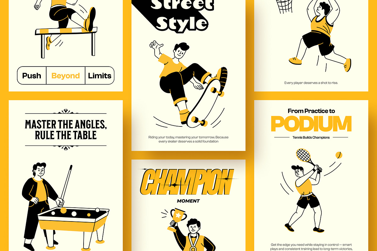 Sports Drawing Illustration Set, a Sport Illustration by Vectors Market (Photo 3 of 9)