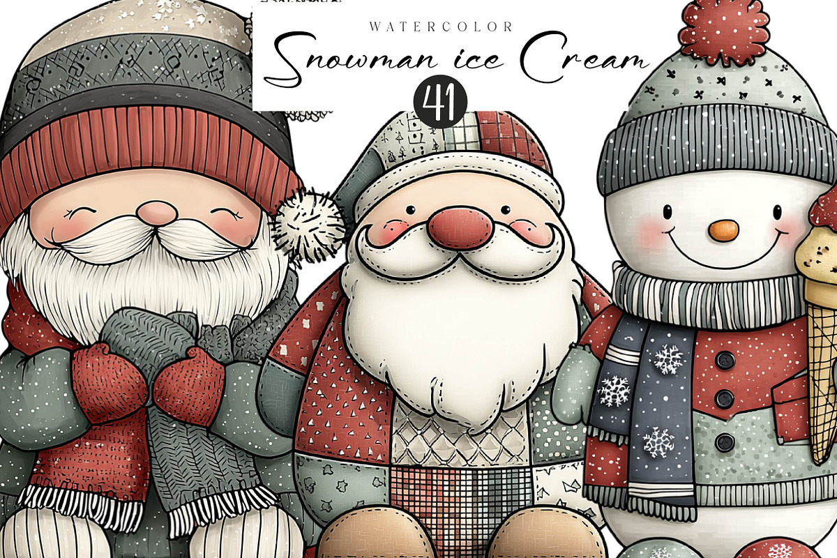 Snowman Ice Cream Sublimation, an Illustration by CreationArt (Photo 1 of 5)