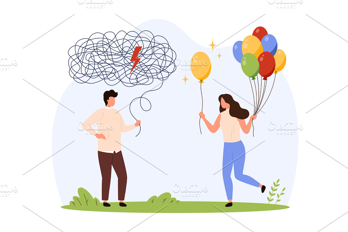 Mental Health Support & Positive, a Person Illustration by Flashvector