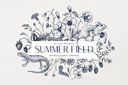 Vector Animals & Summer Flowers Set, a Seasonal Illustration by Yevheniia (Thumbnail 1 of 14)