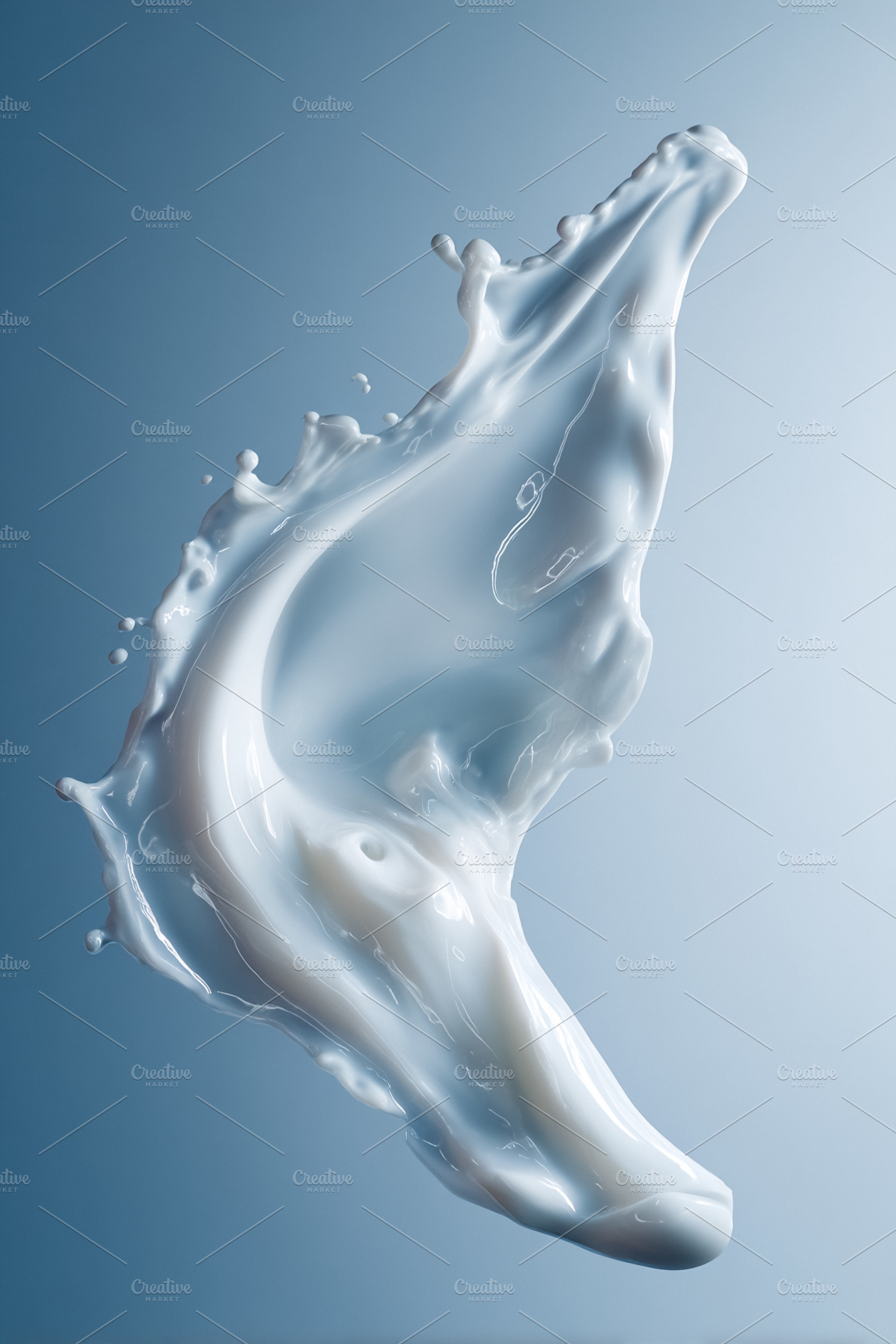Dynamic milk splash creating an energetic wave pattern, showing, a Photo by Studio ANNA