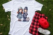 Watercolor Kids Clipart Design Bundl, an Illustration by Moon Studio (Thumbnail 5 of 11)