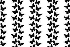 Butterfly Silhouettes Pattern Vector