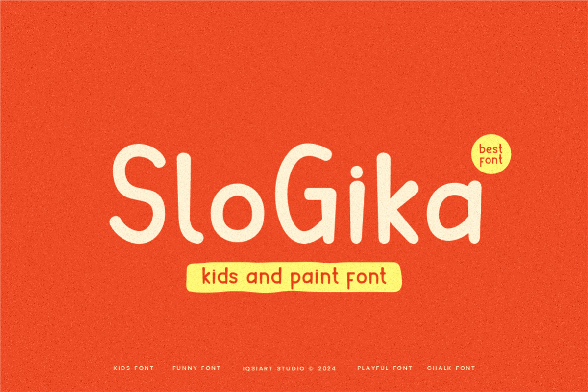 Slogika - Kids Font, a Sans Serif Font by Iqsiart Studio (Photo 1 of 6)