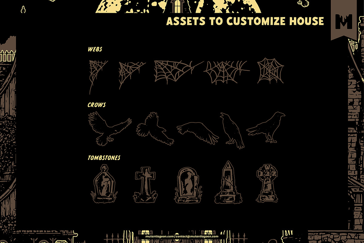 Customizable Haunted House Kit, a Branding & Logo Template by Mutant Lagoon (Photo 9 of 9)