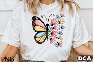 Floral Cute Butterfly Clipart, an Illustration by DreamCafeArt