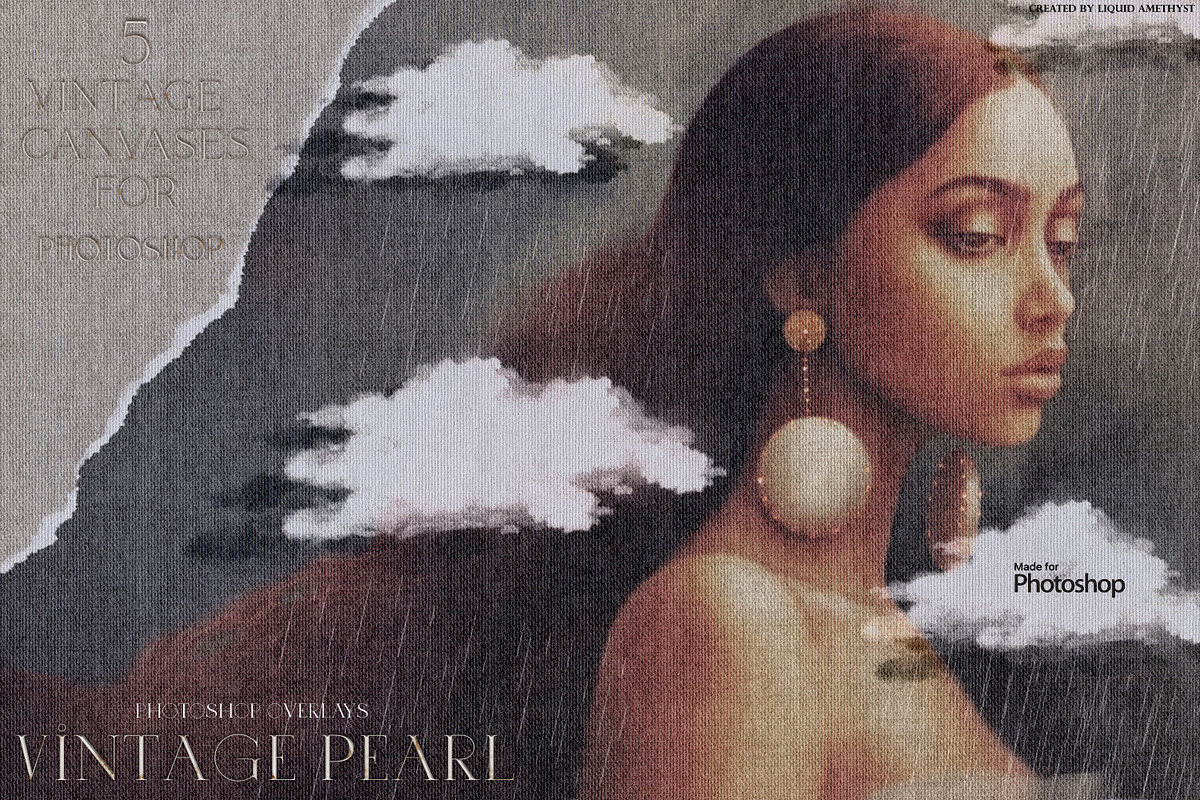 Vintage Pearl Photoshop Overlays, an Action Add-On by Liquid Amethyst Art (Photo 1 of 6)