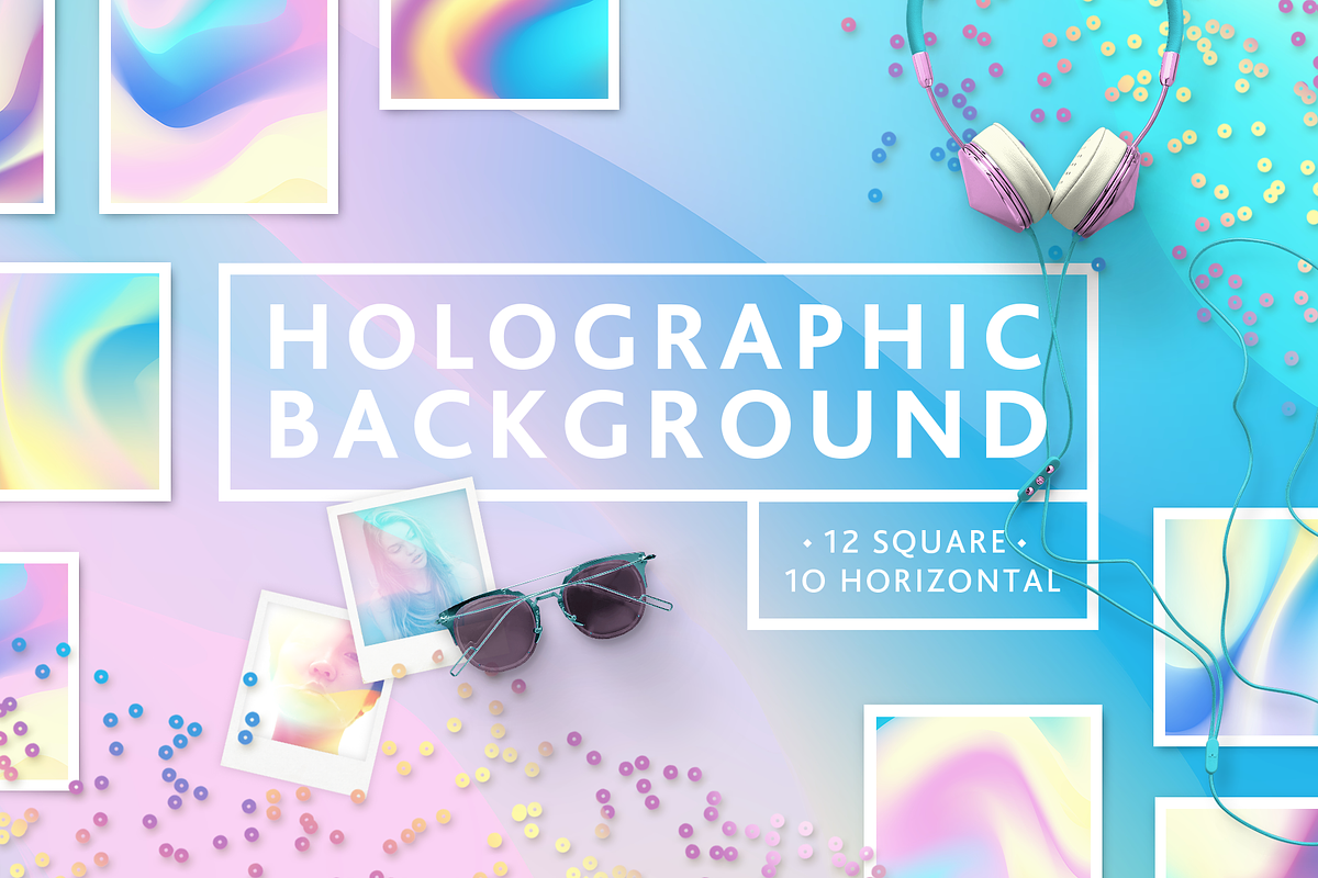 Set Holographic background textures, a Texture Graphic by Uniyok (Photo 1 of 9)