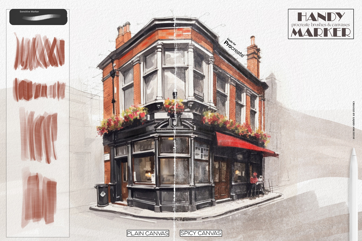 Handy Marker Box for Procreate, a Brush Add-On by Liquid Amethyst Art (Photo 3 of 6)