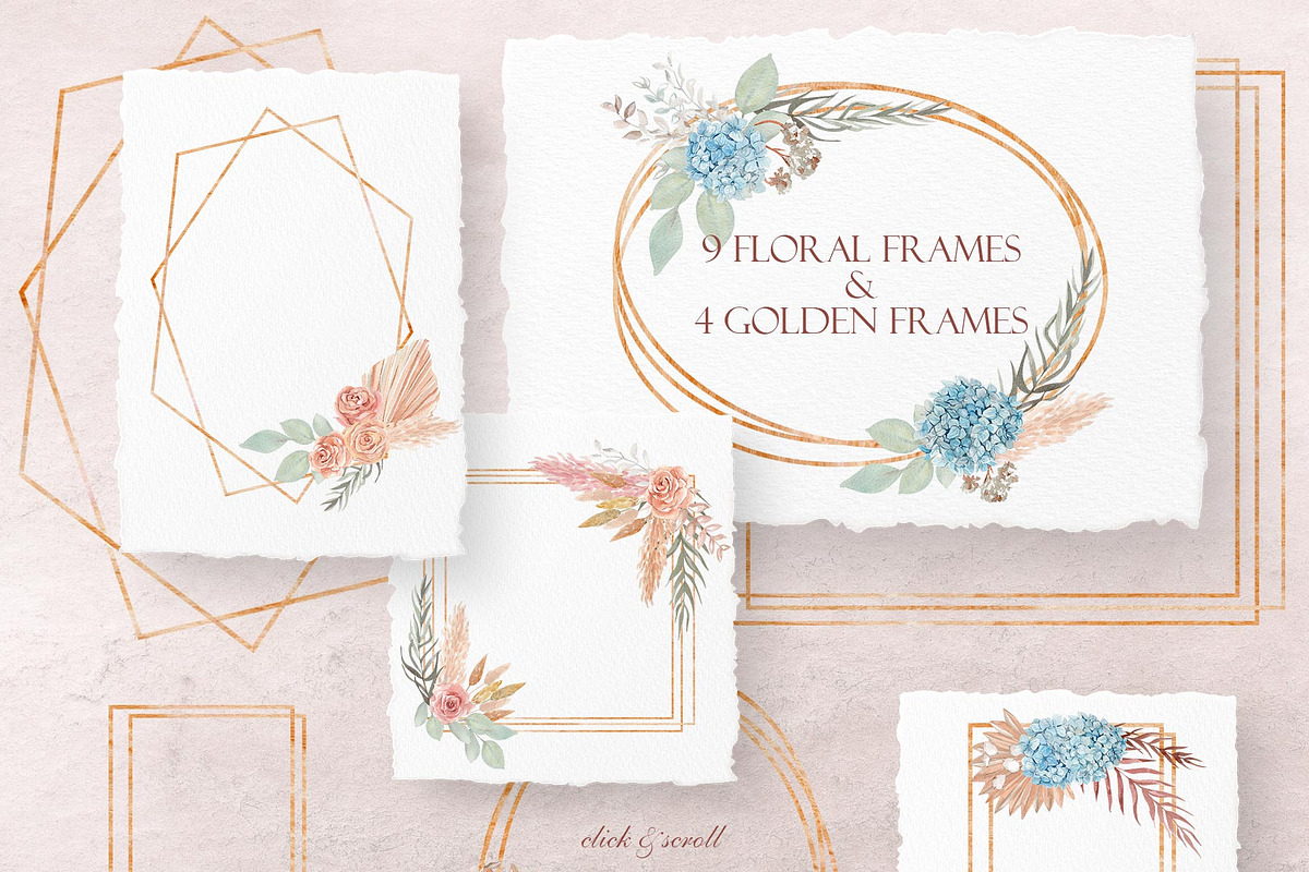 Blue Hydrangea & Blush Rose Wedding, a Decorative Illustration by Catch the Dream Art (Photo 5 of 14)