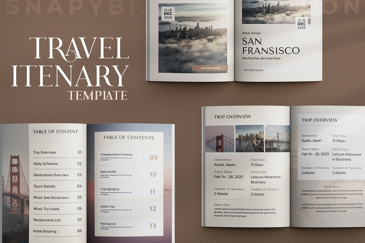 Travel Itinerary Canva Template, a Social Media Template by Snapybiz (Photo 8 of 10)