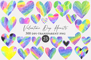 Watercolor Valentine Day Hearts Clip, an Illustration by Designworld (Thumbnail 1 of 5)