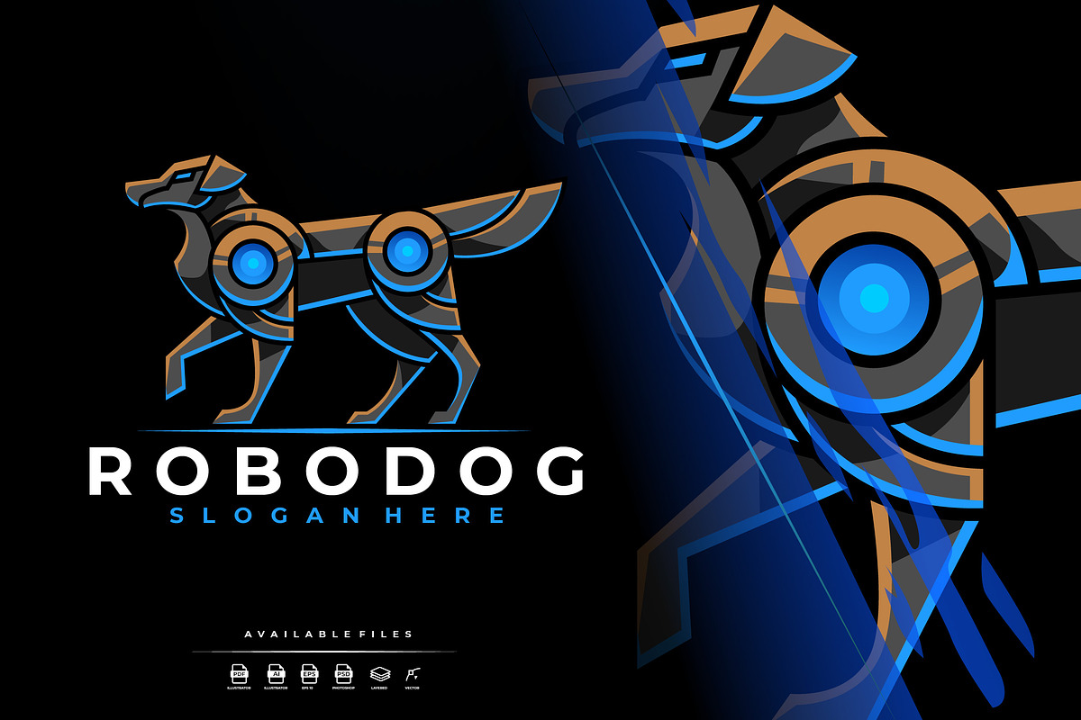 Modern Mecha Robotic Dog Logo Design, a Branding & Logo Template by Rupture (Photo 1 of 3)