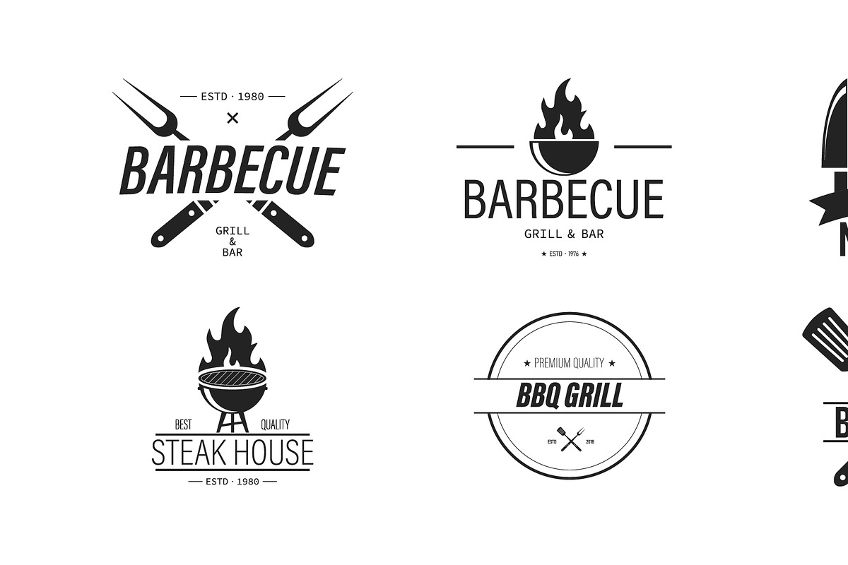 BBQ and Steakhouse logo, an Icon by Drum-magic