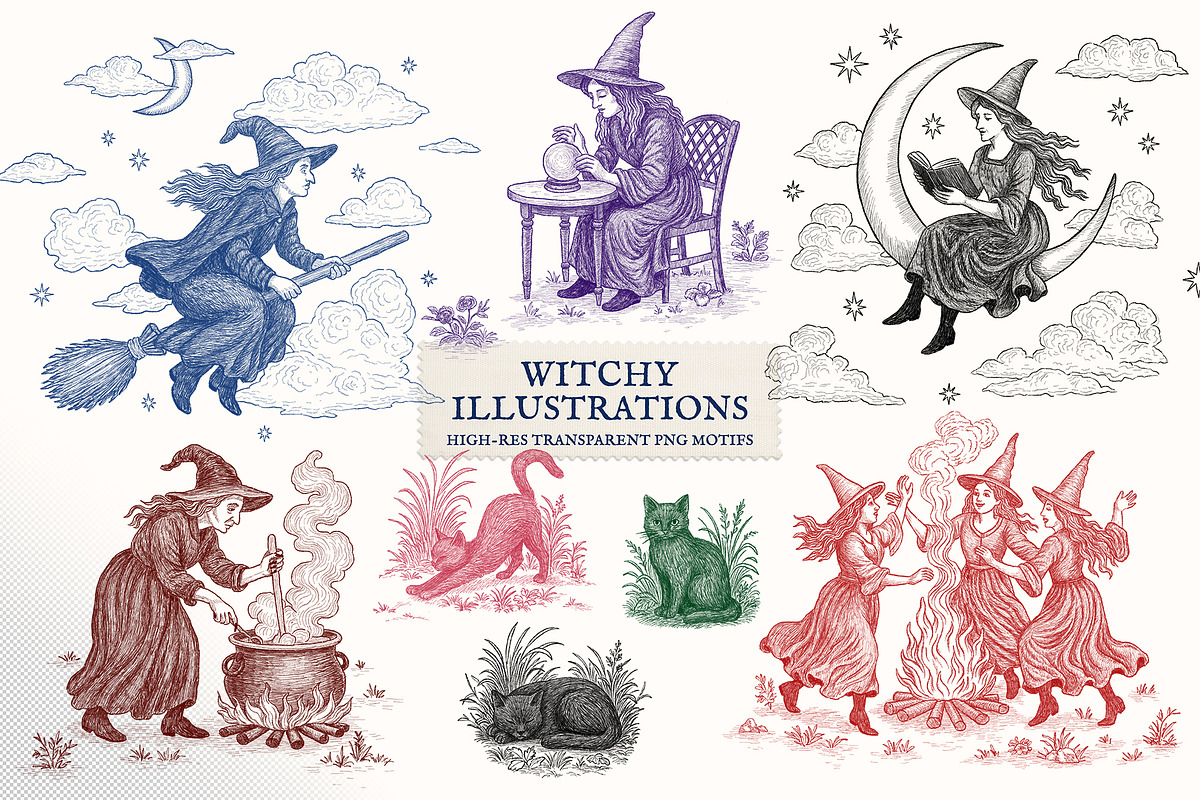 Witchy Toile de Jouy Pattern, a Pattern Graphic by Dina Mae (Photo 5 of 11)