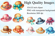Elegant Hat Clipart for Summer, an Illustration by Craft Nest (Thumbnail 3 of 6)