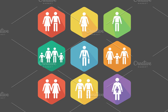 Vector Flat Icons Relations