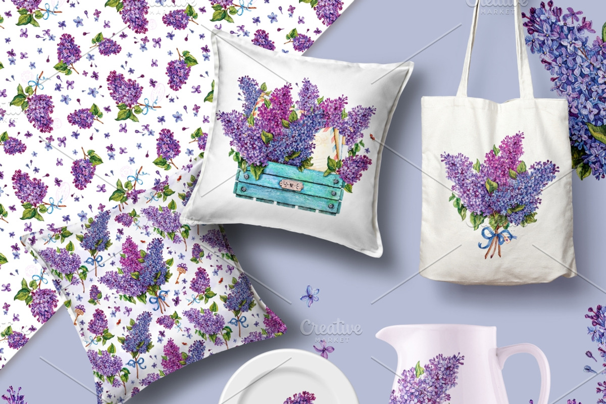 Lilac. Watercolor, a Decorative Illustration by Ekaterina Mikheeva (Photo 6 of 6)