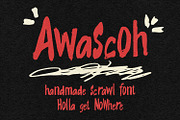 Awascoh Handmade Handwritten Scrawl, a Handwritten Font by Maulana Creative (Thumbnail 1 of 7)