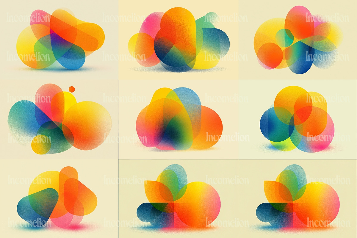 20 Liquid Sunrise Shapes Backgrounds, a Background Graphic by Incomelion (Photo 4 of 10)