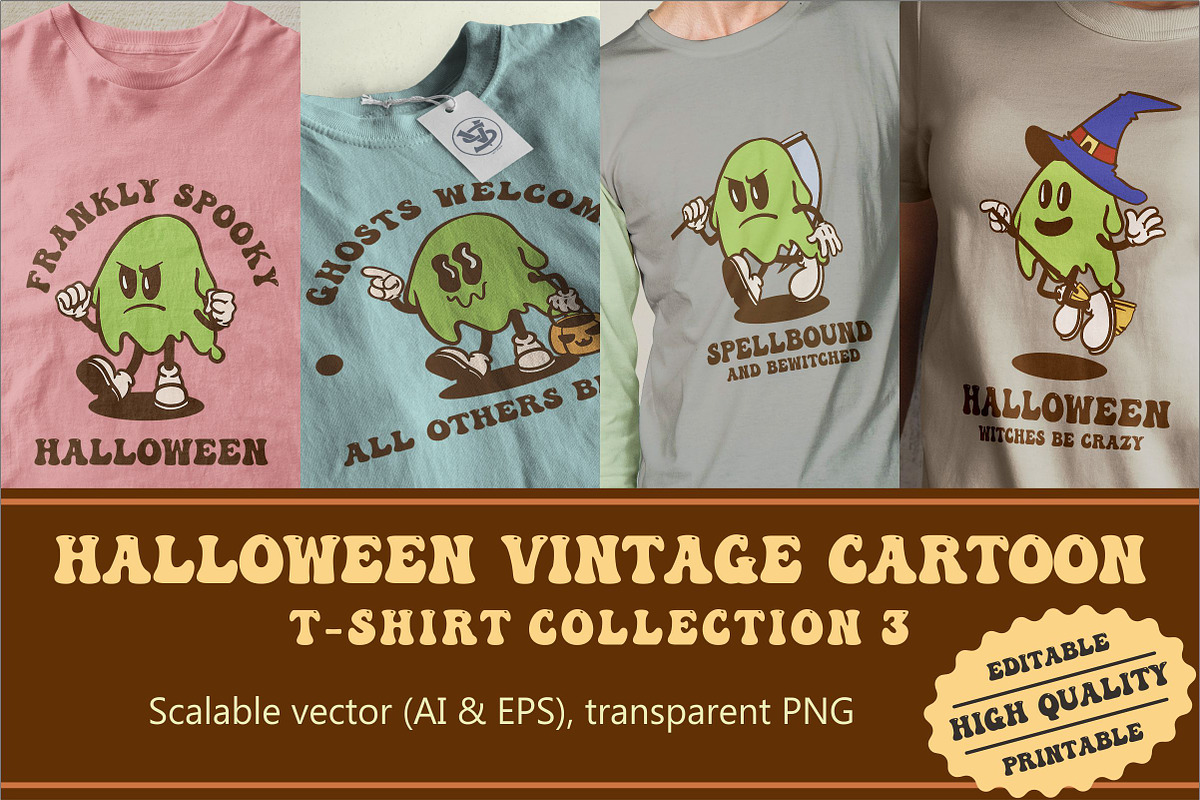 Halloween Slime Cartoon Vintage, an Illustration by vectstudio (Photo 1 of 5)