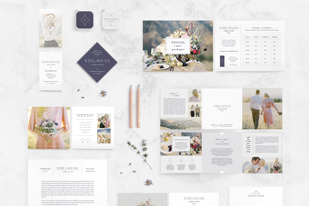 Edelweiss II Welcome Packet, a Stationery Template by Red Met Yellow Creative (Photo 1 of 11)