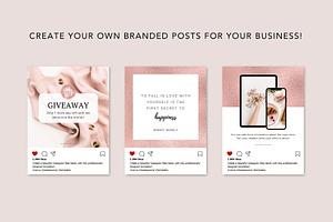 Rose Gold Instagram Templates Canva