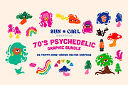 Psychedelic 70's Graphic Bundle, an Object Graphic by sungirlgraphics (Thumbnail 1 of 10)