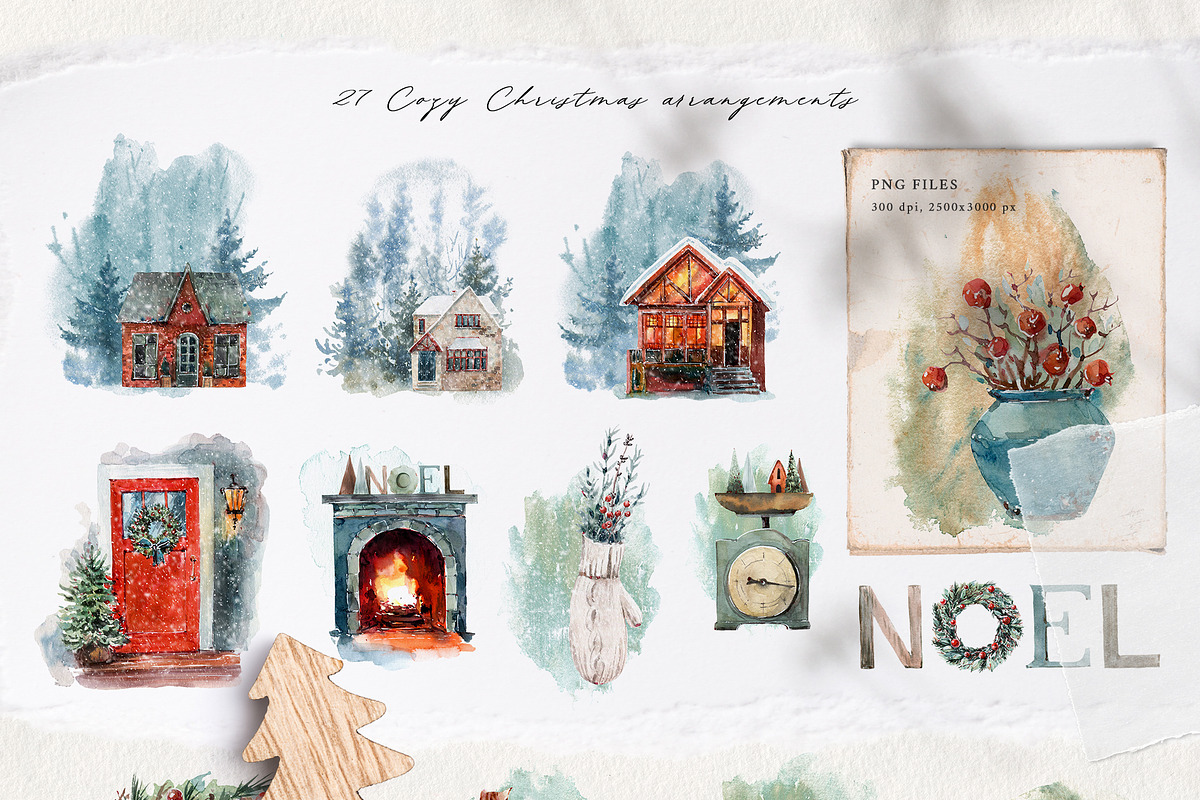 COZY&FROSTY Watercolor set, a Decorative Illustration by Lemaris (Photo 3 of 6)