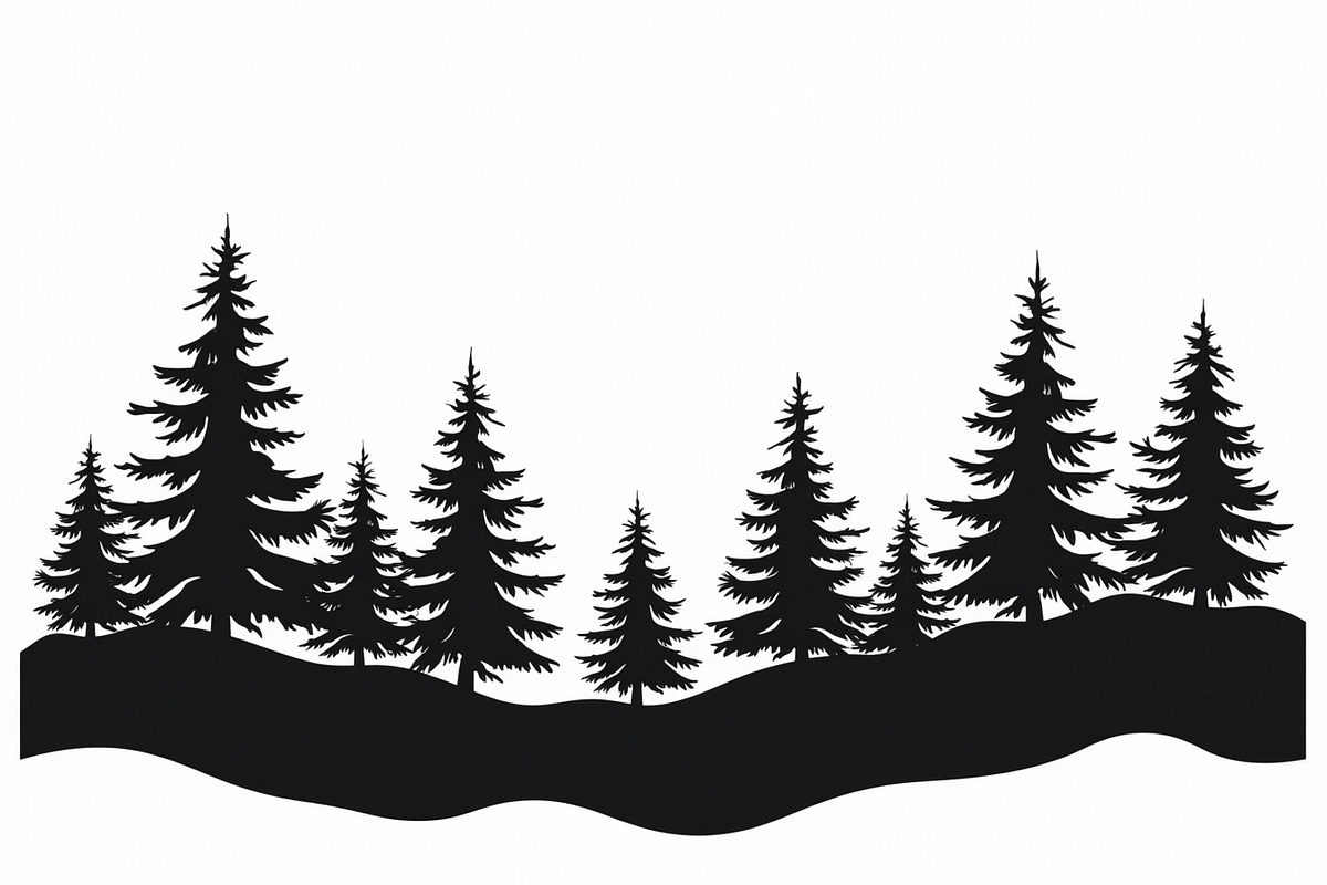 Pine Forest Silhouette Bundle, a Graphic by hafijul (Photo 9 of 16)