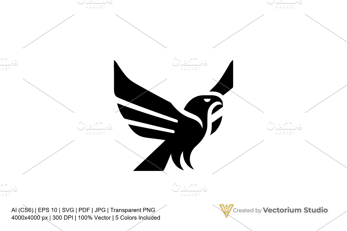 Geometric Eagle Flying Bird Logo, a Branding & Logo Template by Vectorium Studio (Photo 1 of 5)