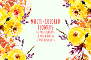 MULTI-COLORED FLOWERS, an Illustration by Nadiia Hanina (Thumbnail 2 of 6)