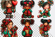 Whimsical Valentine Girl Clipart Bun, an Illustration by SVGArt (Thumbnail 5 of 8)