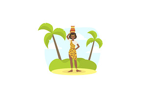 African Young Man Woman in, a Person Illustration by TopVectors