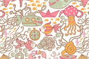 Pattern with underwater life, a Pattern Graphic by Markovka (Thumbnail 3 of 4)
