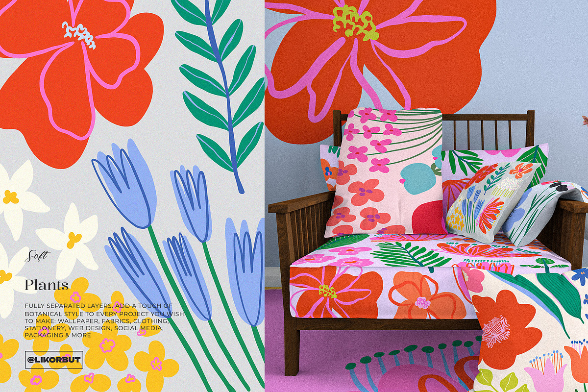 Flower Market Naive Abstract Blooms, a Decorative Illustration by likorbut (Photo 9 of 12)