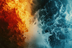 Vibrant Fire and Water Background in, a Photo by Iftikhar Alam
