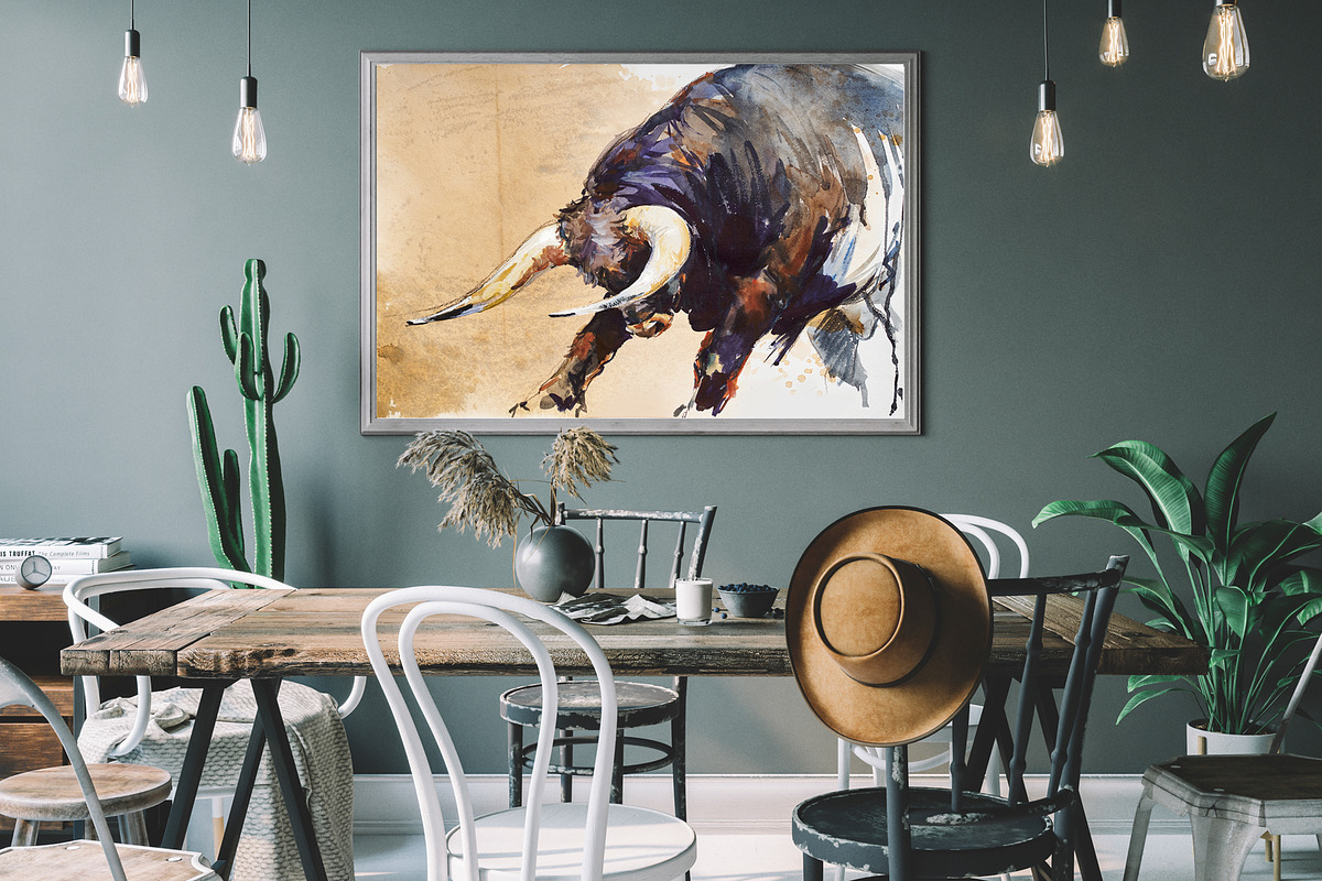 Powerful Bulls: Clipart Vol. 3, an Animal Illustration by FineArt (Photo 2 of 7)
