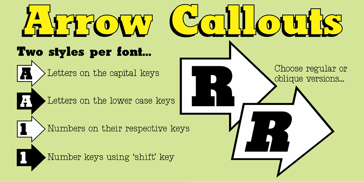 Arrow Callouts JNL, a Font by Jeff Levine Fonts (Photo 1 of 5)